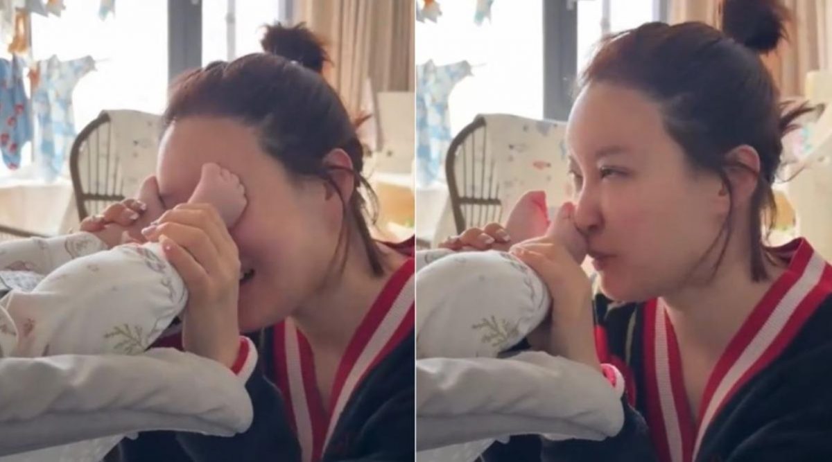 初生宝宝小脚丫有毒 34岁女星磨蹭被毁容