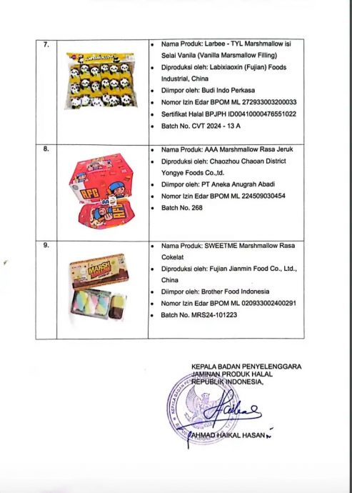 印尼清真食品涉含猪肉成分 JAKIM下令下架涉事产品