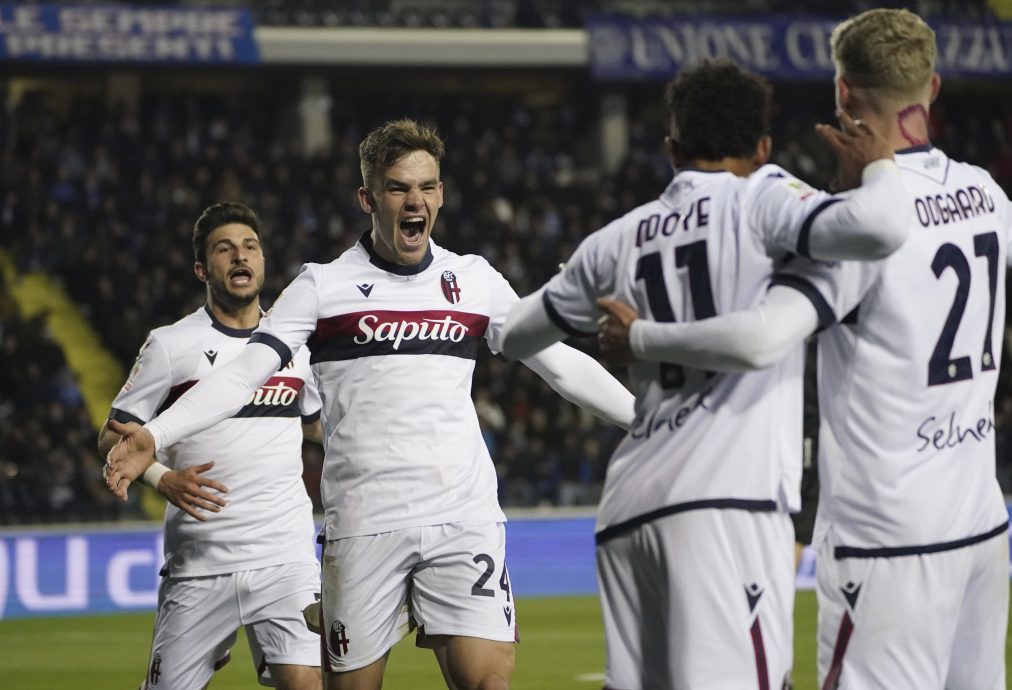 意大利杯足球赛| 4强首回合3比0完胜恩波利 博洛尼亚一只脚踏进决赛