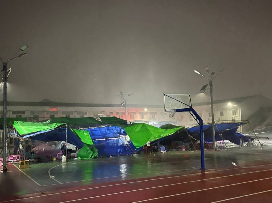 曼德勒强风夜袭！救援队帐篷遭掀翻