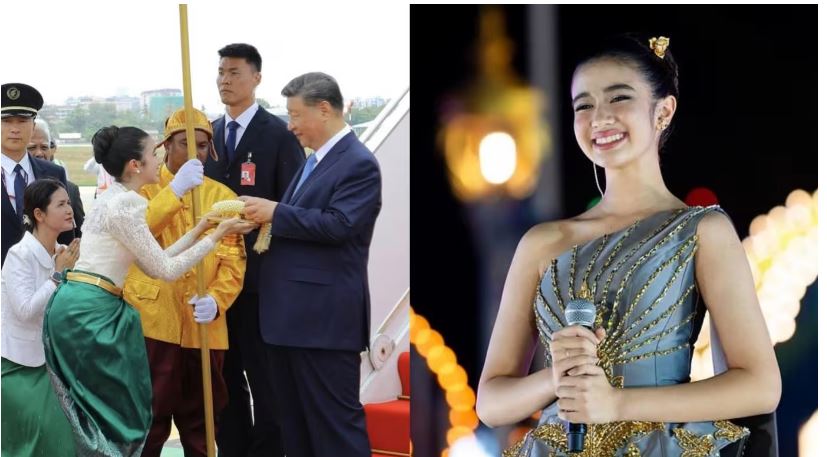 柬埔寨小公主献茉莉花环迎习近平  秀中文 