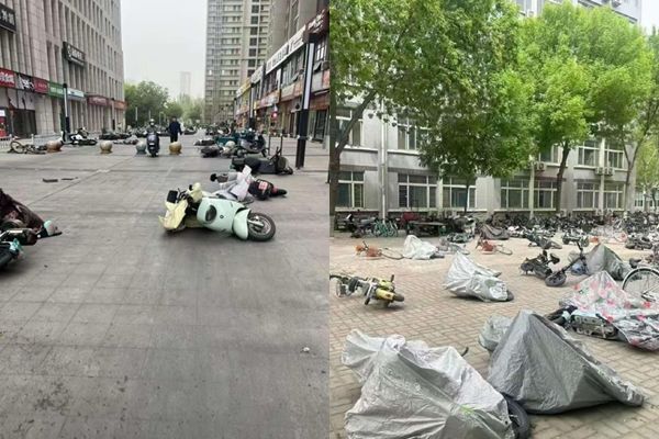 河南现60年最大15级大风　居民家中落地窗整片吹走