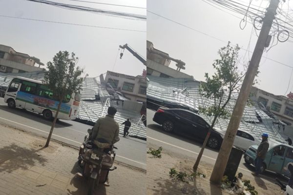 河南现60年最大15级大风　居民家中落地窗整片吹走