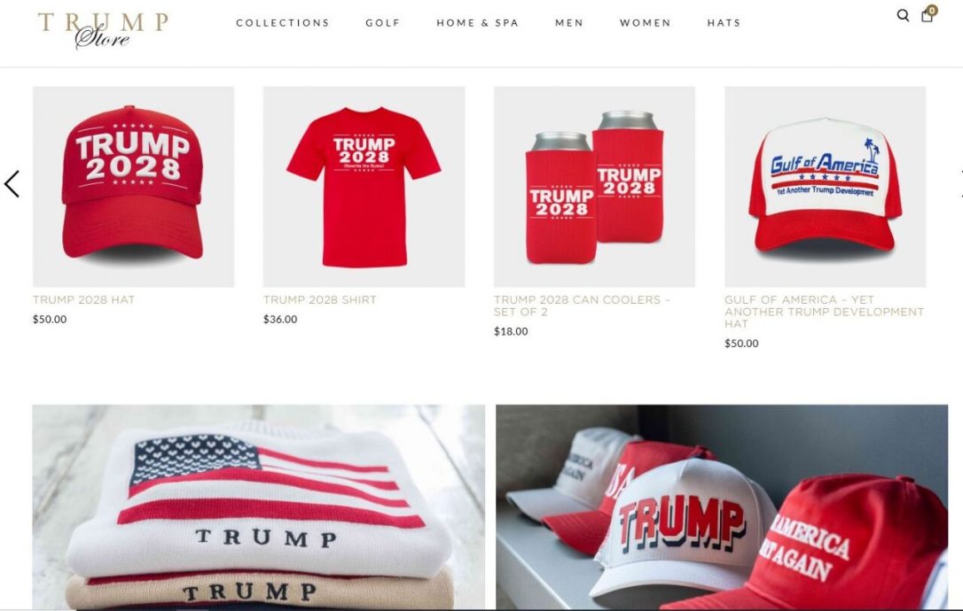 美国总统商店出售“特朗普2028”周边商品 