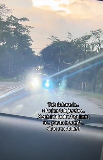 视频|天未暗就亮车头灯 女子批射高灯很刺眼！