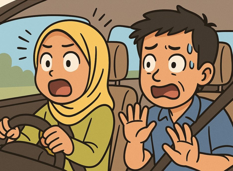 视频|醒脑神招?老婆代驾5分钟惊叫一声 老公秒清醒:还是我来开吧!