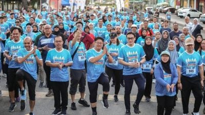 沙巴昌明大马人民计划 逾千人参与欢乐跑骑行