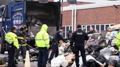 2男夜宿垃圾箱 被垃圾车“处理” 酿1死1伤