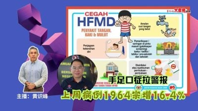 大柔佛三分钟 | 手足口症拉警报 上周病例1964宗增16.4%