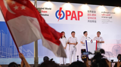 Singaporeans return the ruling party to power with 65.57 per cent of the popular vote