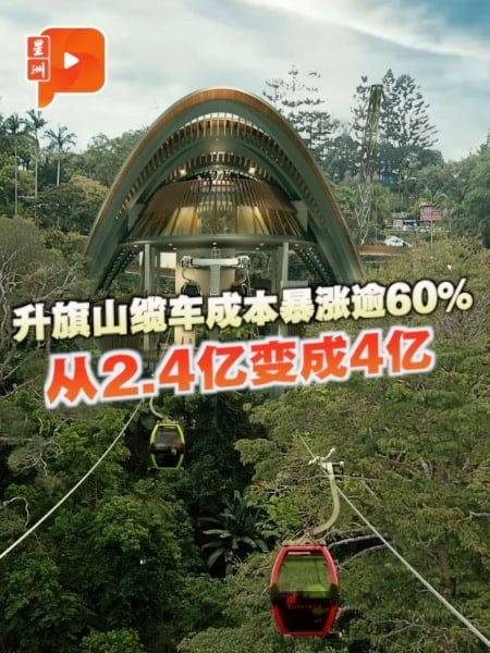 升旗山缆车成本暴涨逾60% 从逾2.4亿变成4亿