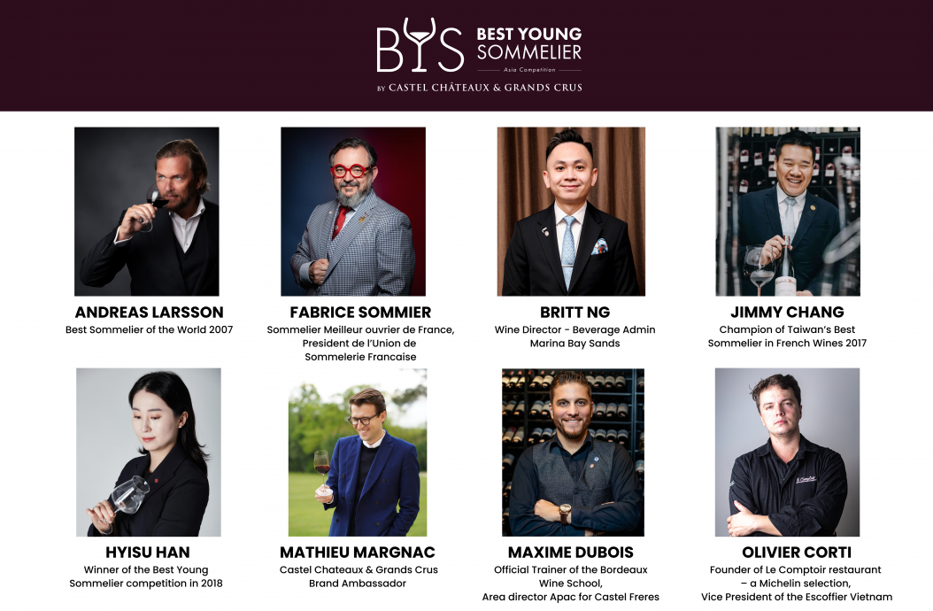 The Jury Panel for the Best Young Sommelier Competition by Castel Châteaux & Grands Crus – Asia Edition 2025