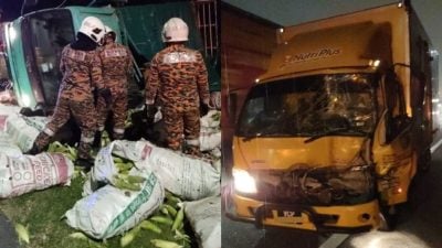 鸡蛋罗里 玉米罗里相撞翻车   一人夹毙2人轻伤逃生