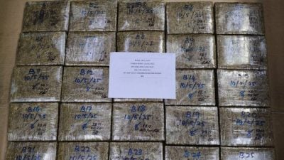 武吉阿曼毒品罪案调查组 北赖截车起50大麻砖捕2毒贩