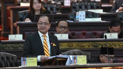潘隆铭于砂议会动议致敬 . 促关注灾后援助基础建设
