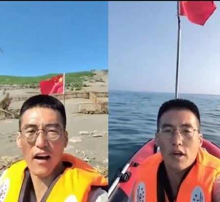 “山东凯哥”登陆桃园插五星旗 台湾海巡署确认影片没伪造