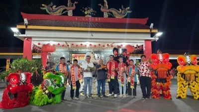 传承中华文化    而连突青运支会龙狮团成立