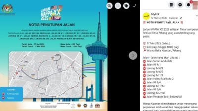 彭亨青年节暨MAPPA竞跑移师关丹 517多路段将阶段性封闭