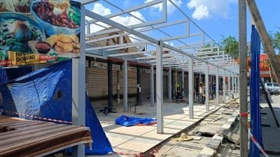 关丹大巴刹小食中心  增设屋棚料22日竣工
