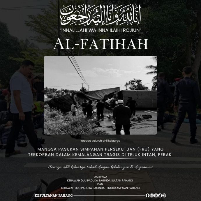 全国／彭苏丹伉俪向FRU罗里车祸9殒命警员家属致哀。