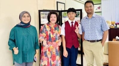 巫裔子女从小受华文教育  “色盲”夫妇 送儿念独中