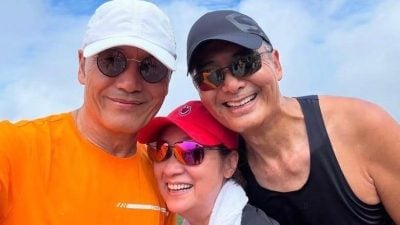 周润发跑步迎70岁生日 苗侨伟带老婆一路相伴