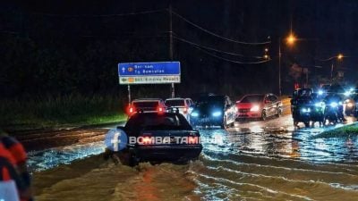 大雨致京丁大路路面积水 打扪消拯局监督