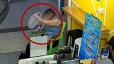 女子进店占位乱丢垃圾 真相曝光老板傻眼