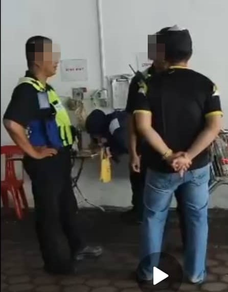 已审（大北马）保安员在室内抽烟被取缔心感不满撕破罚单还发生推撞被警方逮捕