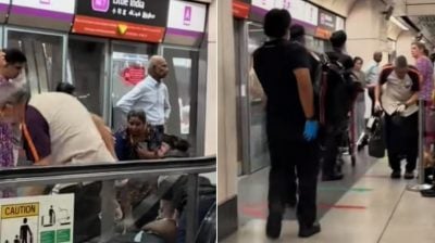 男子地铁月台突倒地 热心民众进行心肺复苏术抢救