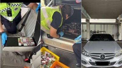 图走私入境新加坡 马赛地内藏1300电子烟