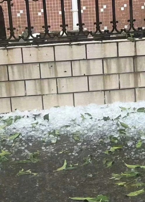 广东多地遇冰雹袭击 广州有厂棚民房顶被击穿