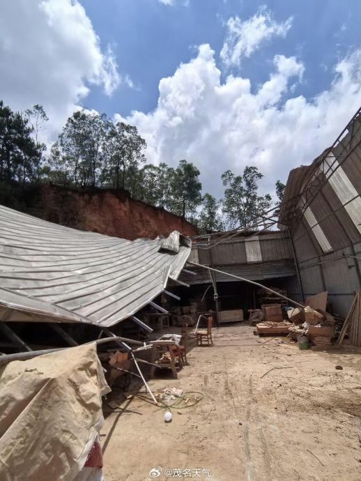 广东茂名现龙卷风厂房受损　 北方多地地面温度超70摄氏度
