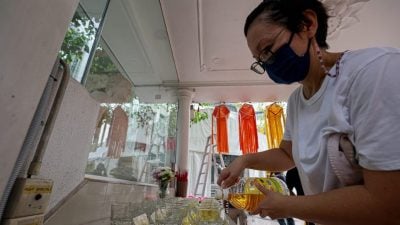 迎卫塞节  十五碑锡兰佛寺高挂灯笼