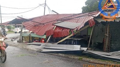 昨午强风暴雨 8户屋顶遭风掀翻