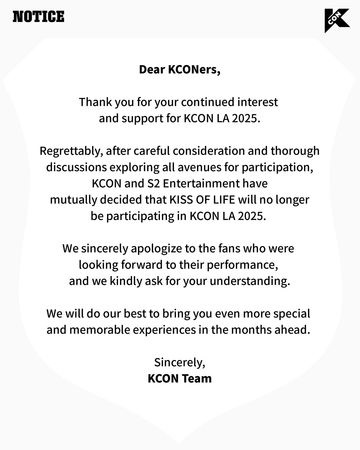 涉种族歧视道歉未能止血 Kiss Of Life退出KCON