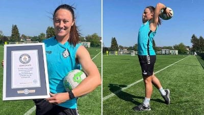 世上最远界外球!  爱尔兰女足球员掷出37.55公尺