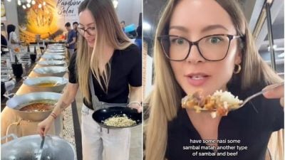 视频| 洋女入乡随俗狂扫马来美食 又吃又买还打包叁巴回酒店