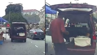 视频｜路边摊贩占半边路下货 劝移车还当耳边风