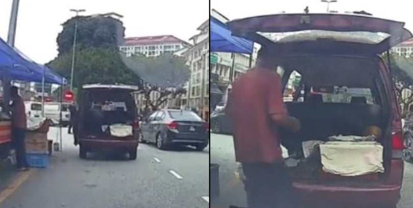 视频|路边摊贩占半边马路下货 阻交通被劝移车当耳边风