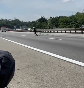 视频|骑士冒险闯大道移除障碍物 网民:勇气可嘉但太危险!