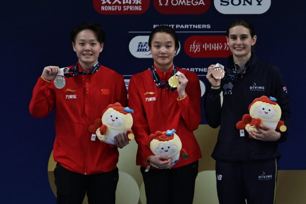 跳水世界杯总决赛|陈佳女个人3公尺跳板再报金喜 梦之队横扫9金只欠一步