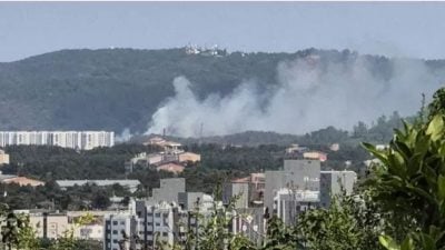 韩联社：韩海军飞机于浦项市山上坠毁