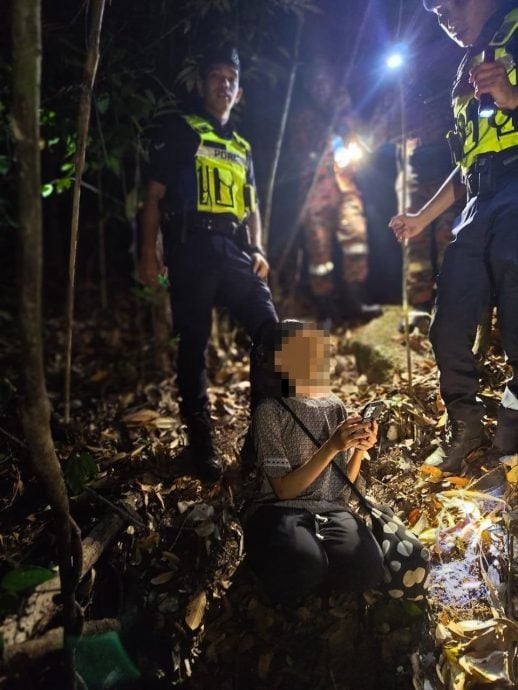 马来女子独自进入米昔拉督吉山探险迷路，警方1小时搜救平安寻获。