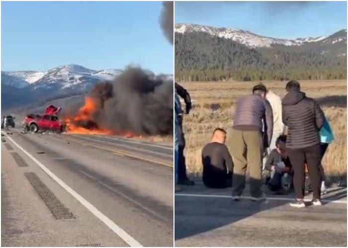 黄石公园附近严重车祸!皮卡、旅游小巴相撞起火7死8伤