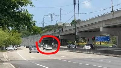 爱极乐路Peringgit Point桥下路段一分二  交通灯引混淆 易酿祸