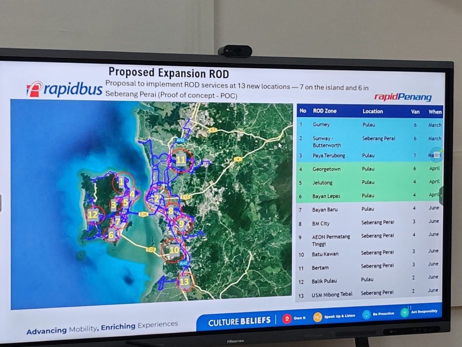 （大北马）6辆槟快捷通电召客货车在乔治市试跑　乘费只需1令吉