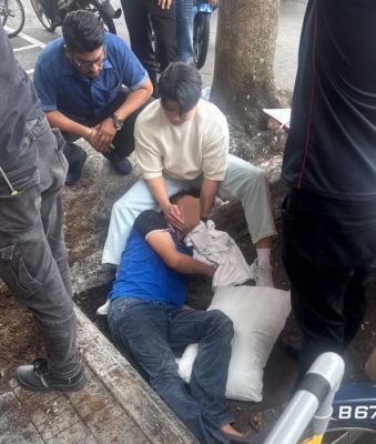 （大北马）技工酒店二楼修理冷气机，失足坠楼身体多处受伤