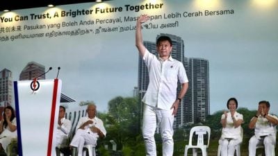 狮城大选2025丨群众大会背景板淡米尔文有误   徐芳达道歉