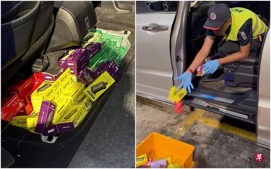 (已签发)柔:狮城二三事:拆解汽车不同部位 狮城关卡起获逾450件电子烟